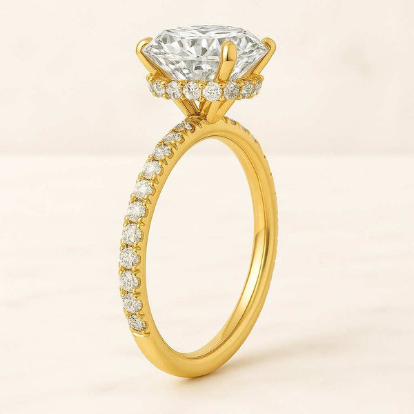 Princess Cut Solitaire Diamond Ring  2.5 Carat Lab Grown Diamond IGI Certified EVVS2 14k Yellow Gold Engagement Ring Proposal Gift