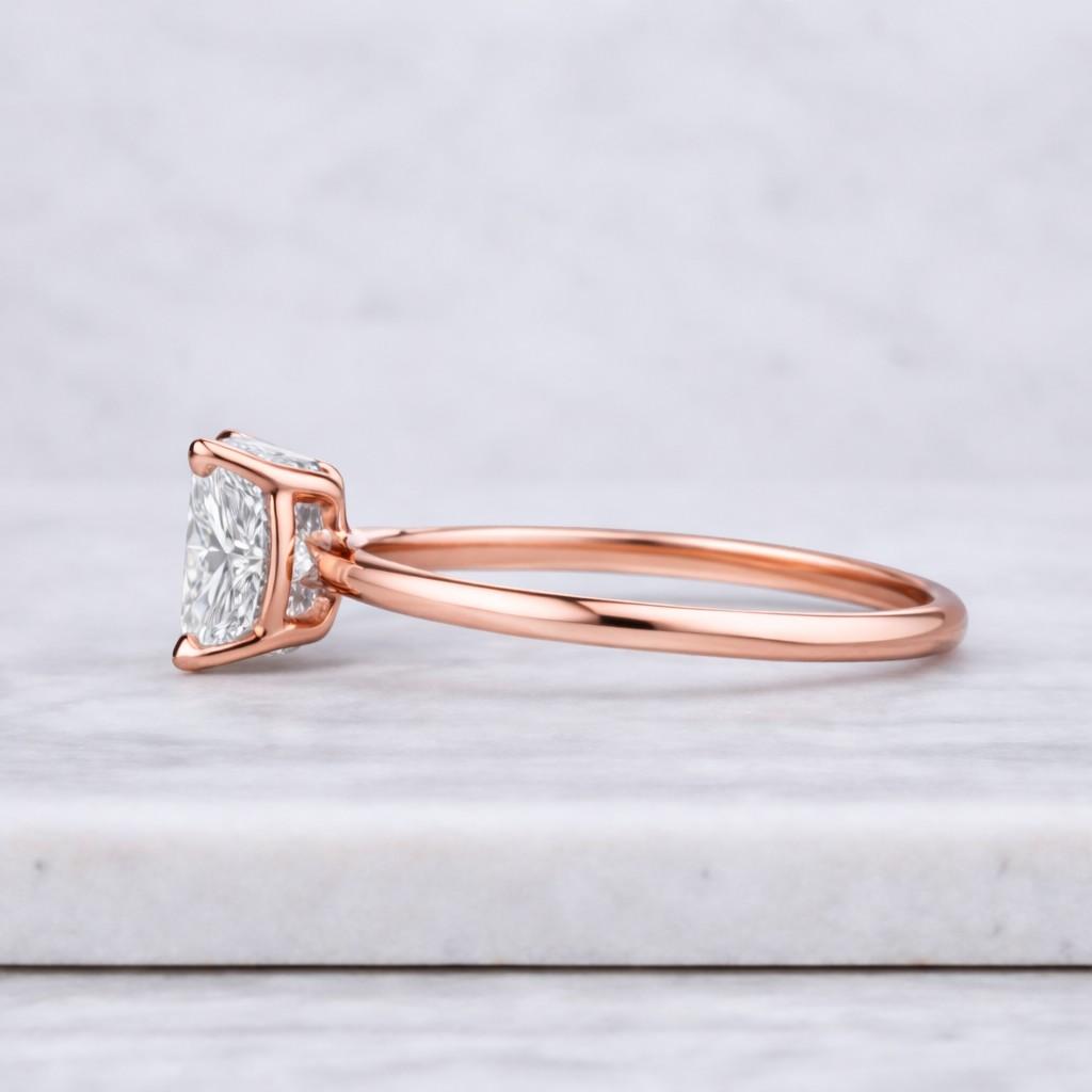 Princess Cut Solitaire Moissanite Ring