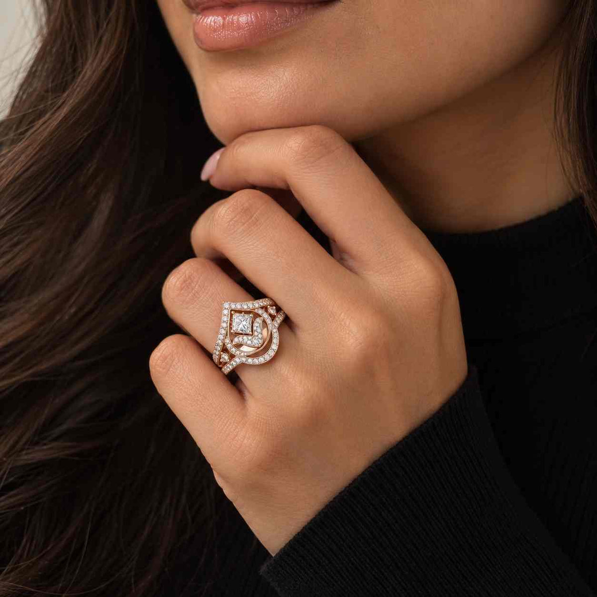 Princess Engagement Ring Unique Promise Ring 