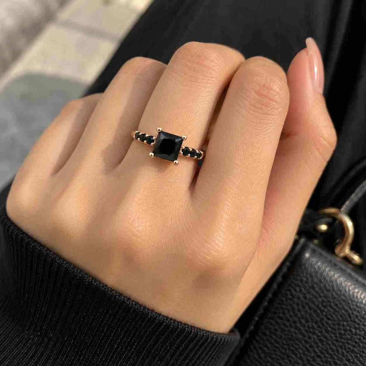Princess Engagement Ring Unique Promise Ring Genuine Lab Grown Diamond Ring Twisted Band Ring Anniversary Gift for Her Square Diamond Ring
