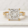 2.08 CT Princess Cut Moissanite Three Stone Engagement Ring