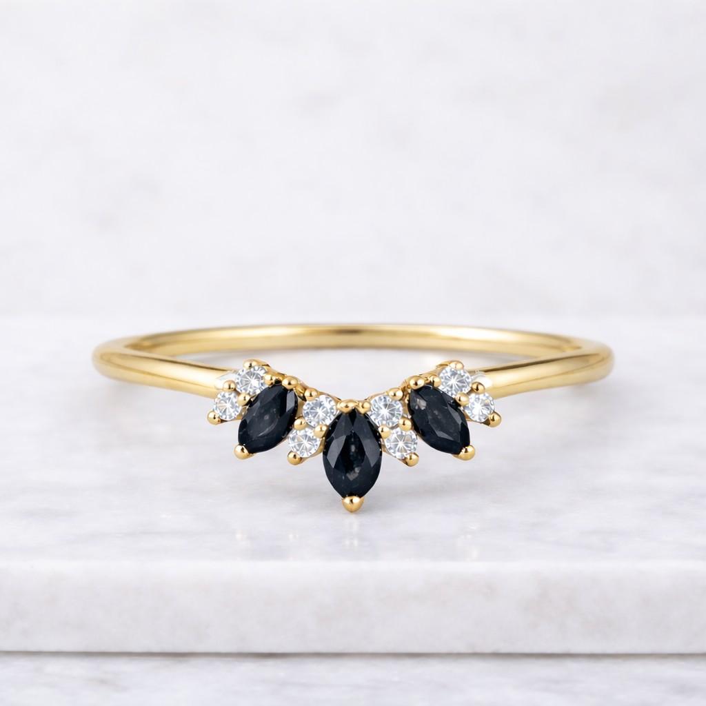 Promise Ring for Women Black Diamond Ring