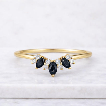 Promise Ring for Women Black Diamond Ring