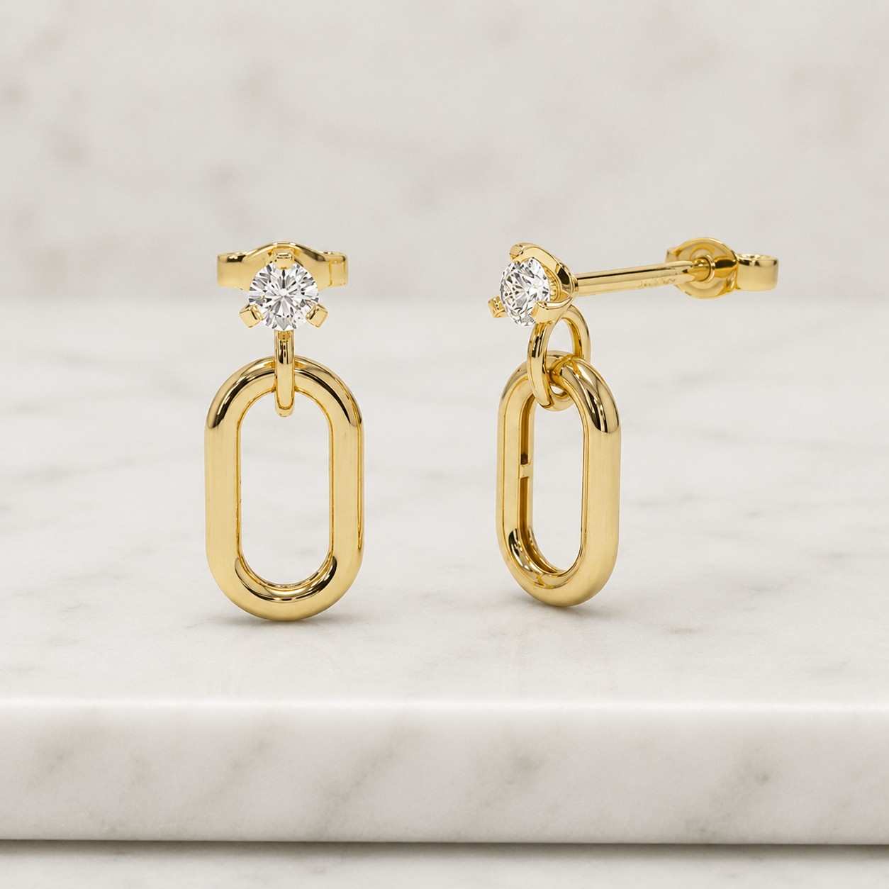 prong diamond drop earrings 14k gold, lab diamond dangle earrings, minimal gold drop earrings, everyday diamond earrings, gift for her