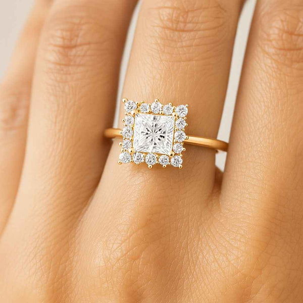 Proposal Ring For Love Princess Cut Diamond Engagement Ring Genuine Lab Grown Diamond Ring