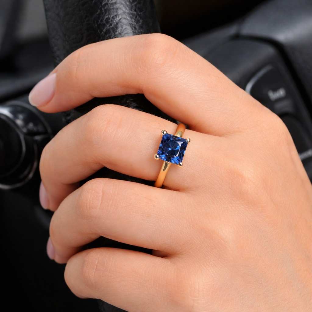 Proposal Ring for Her Square Diamond Prong Ring