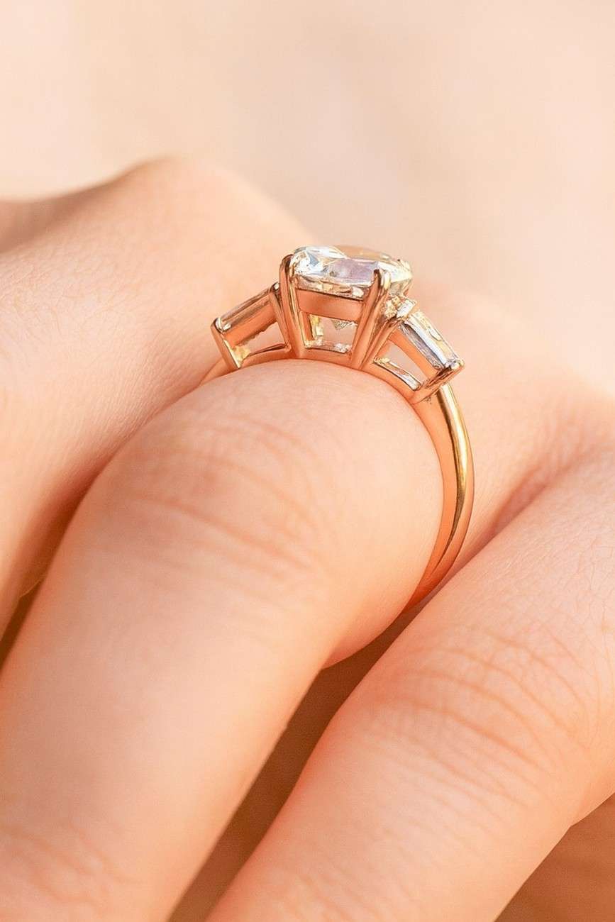 Proposal Rings for Women Wedding Ring Labgrown Diamond Three Stone Engagement Ring