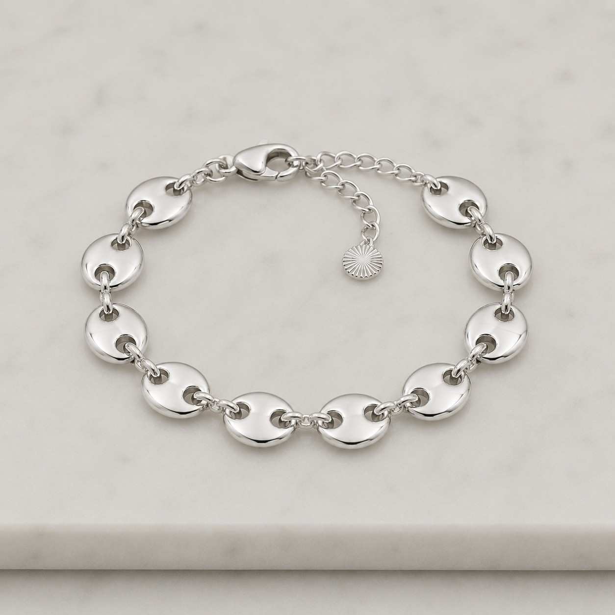 Puffed Mariner Bracelet 10K Gold, Puffed Anchor Bracelet Solid Gold, mariner link bracelet, mariner chain bracelet, layering stacking