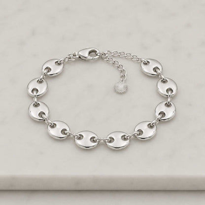 Puffed Mariner Bracelet 10K Gold, Puffed Anchor Bracelet Solid Gold, mariner link bracelet, mariner chain bracelet, layering stacking