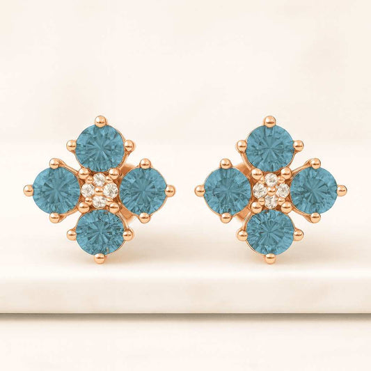 Push Back Earrings 0.2 4 CTW 8mm for Women & Men