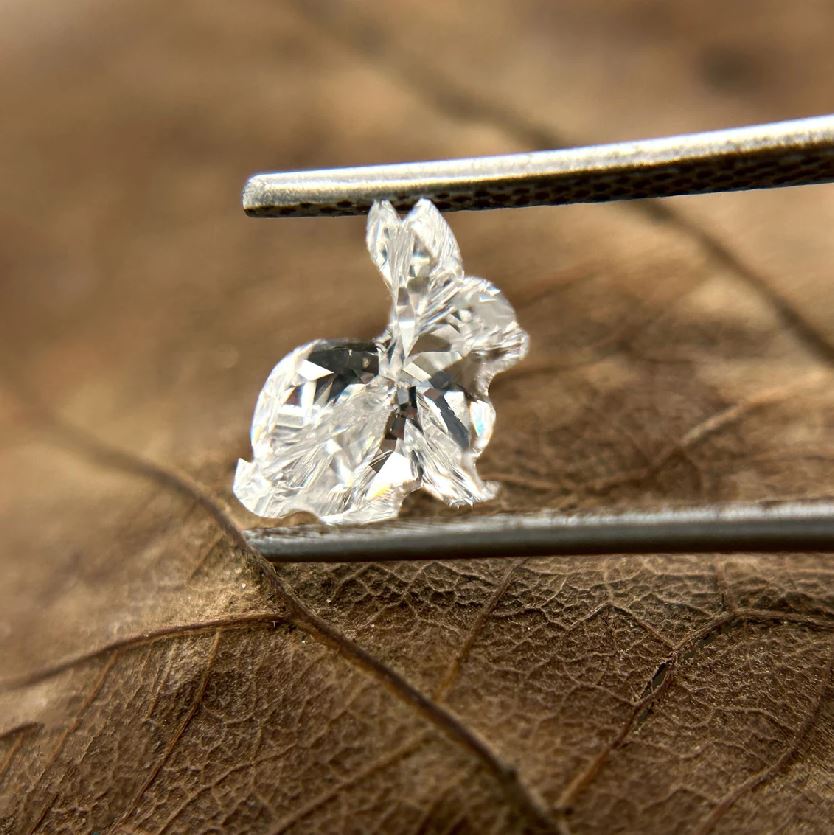 Rabbit Fancy Shape Lab Grown Diamond for Pendants, Rabbit Cvd Lab Diamond For Gift