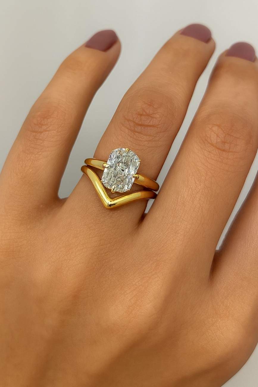 Radiant Diamond Engagement Ring Set 1 Carat IGI Certified Ring with Matching Band Double Prong Ring Genuine Lab Grown Diamond Ring Set