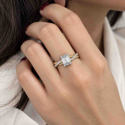 Radiant Cut CZ Diamond Cubic Zircon Ring 925 Sterling Silver Ring For Women Engagement Ring Classic Three Stone Ring Gifts For Her Zirconia
