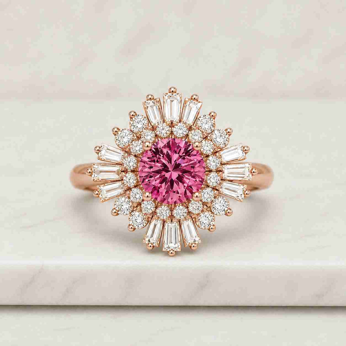 radiant cut diamond engagement ring lab grown diamond ring with round side stones ring for women thick band ring diamond proposal ring
