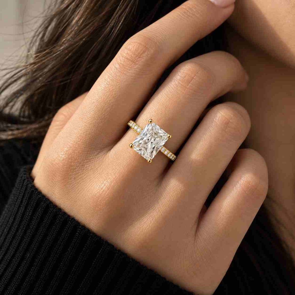 radiant cut diamond eternity band, 14k gold east west set lab grown band, eco friendly diamond wedding band, anniversary band for gift
