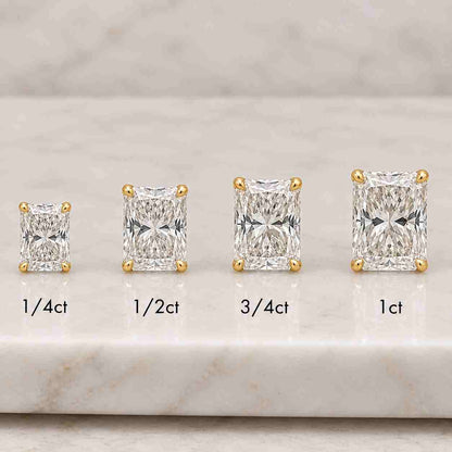 Radiant Cut Lab Created Diamond Bezel Setting Minimalist Jewelry, Everyday Wear
