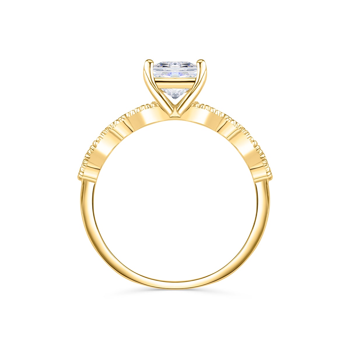 Radiant Cut Lab Diamond Wedding Ring
