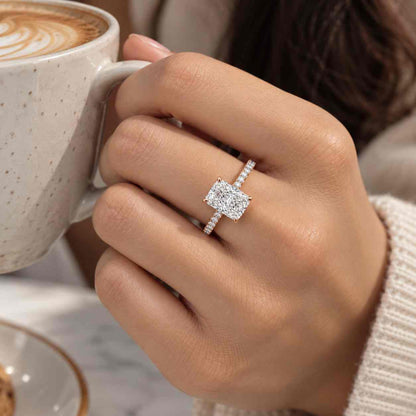 Radiant Cut Lab Grown Diamond Engagement Ring, 0.50 to 3.0 CT Radiant Cut Solitaire Wedding Ring, Ring for Women, Anniversary Gift for Her
