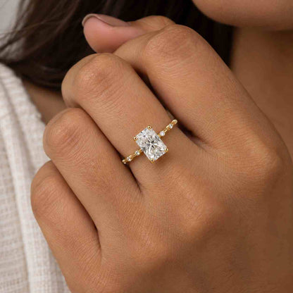 Radiant Cut Lab Grown Diamond Engagement Ring,1.00 to 5.00 CT Radiant Cut Solitaire Wedding Ring,Promise Ring for Women,Anniversary Gifts
