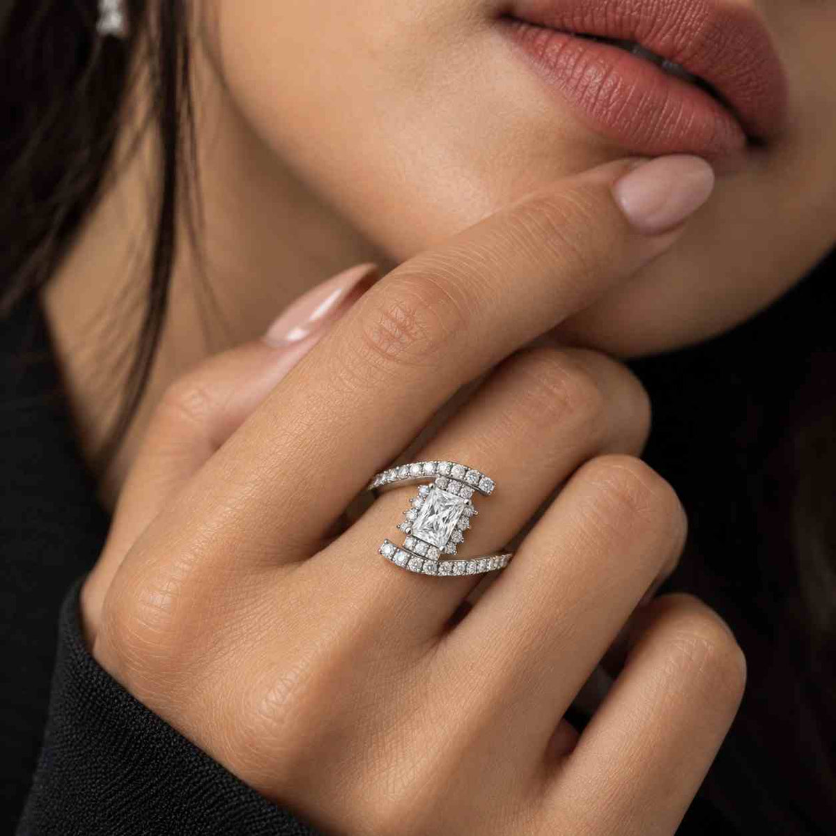 radiant cut lab grown diamond engagement ring: solid gold solitaire, igi certified
