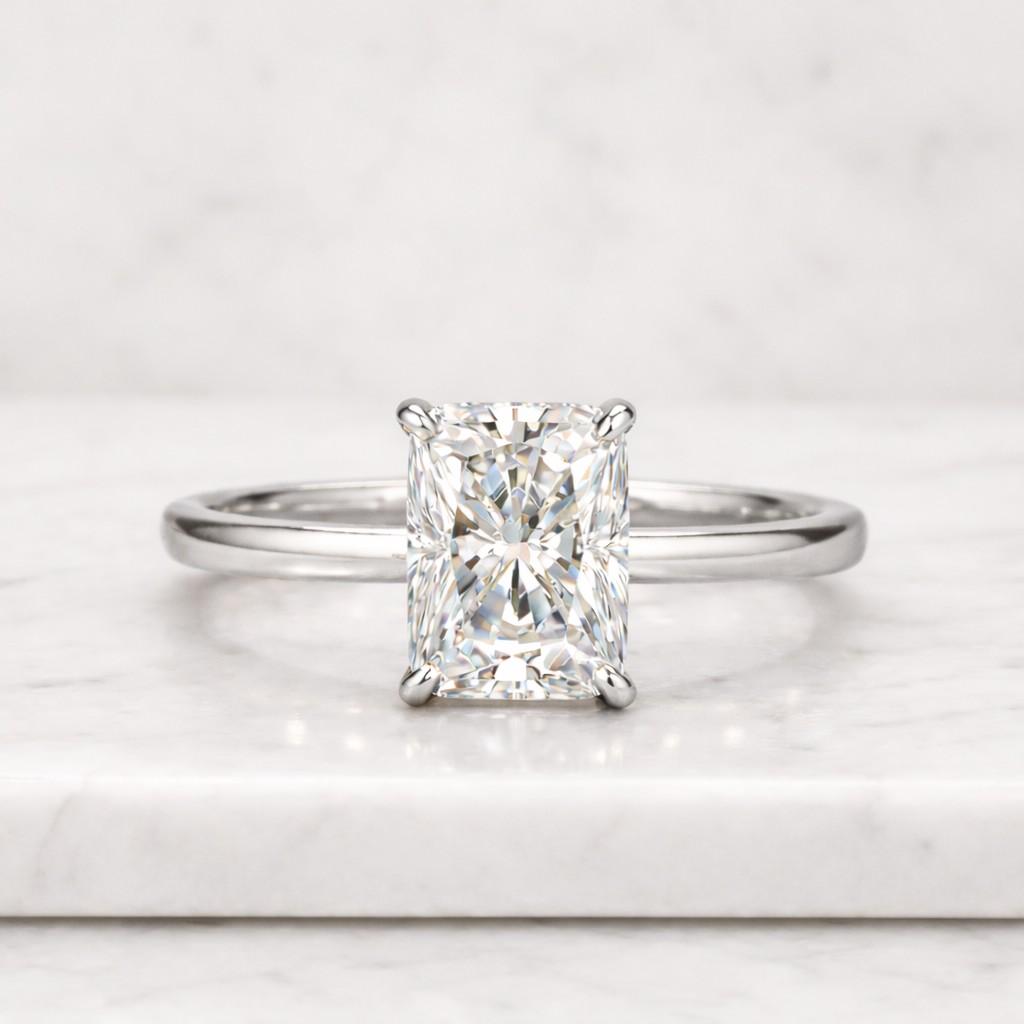 radiant cut lab grown diamond engagement rings