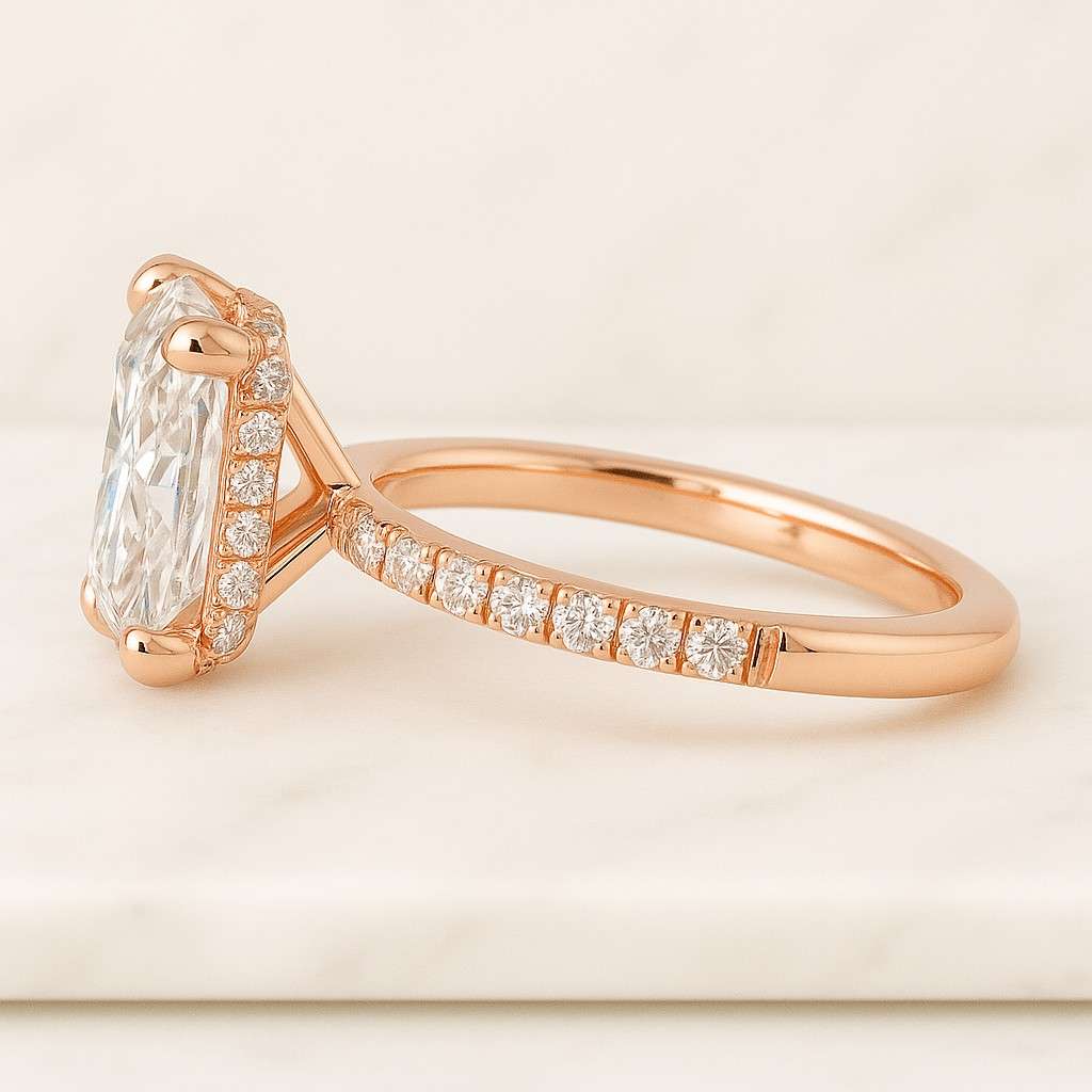 Radiant Cut Lab Grown Diamond Solitaire Engagement Ring 2.00ct Radiant Cut Diamond Split Shank Ring