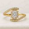 Radiant Cut Lab-Grown Diamond With Pave Bypass Set Engagement Ring