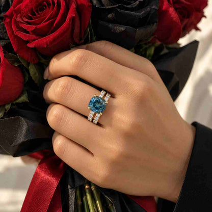 Radiant Cut Lab Grown Diamond Solitaire Ring, 14K Gold Engagement Ring For Her, Radiant Diamond East West Set Ring, Lab Diamond Ring For Her
