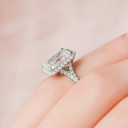 Radiant Cut Lab Grown Diamond Split Shank Ring