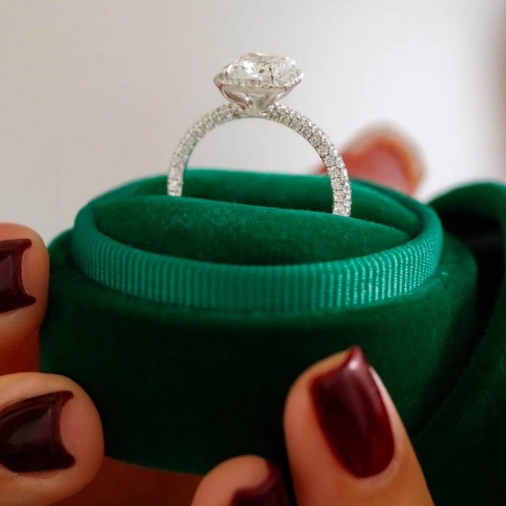 Radiant Cut Lab Made Diamond Halo Ring Side Stone Round Cut Accent Hand Made Diamond Ring