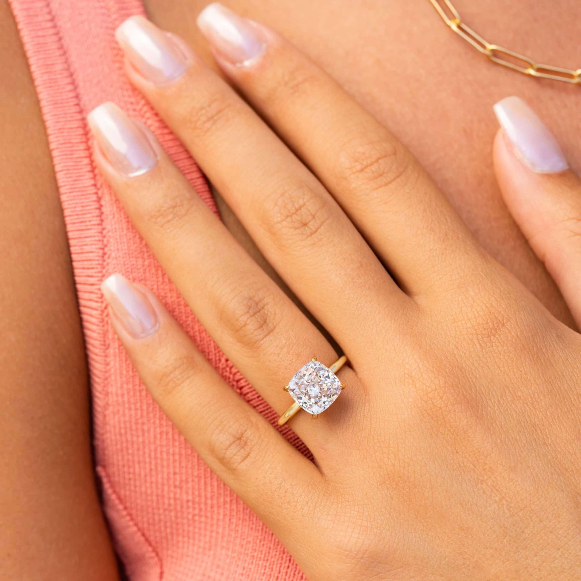 Radiant Cut Moissanite Engagement Ring
