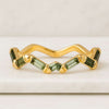 14K Yellow Gold Zig Zag Baguette Diamond Band