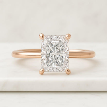 Radiant Cut Solitaire Engagement Ring Fancy Yellow Diamond Ring