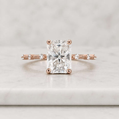 Radiant Cut Solitaire Wedding Ring,Promise Ring for Women,Anniversary Gifts