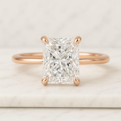 Radiant Diamond Engagement Ring Set 1 Carat IGI Certified Ring with Matching Band