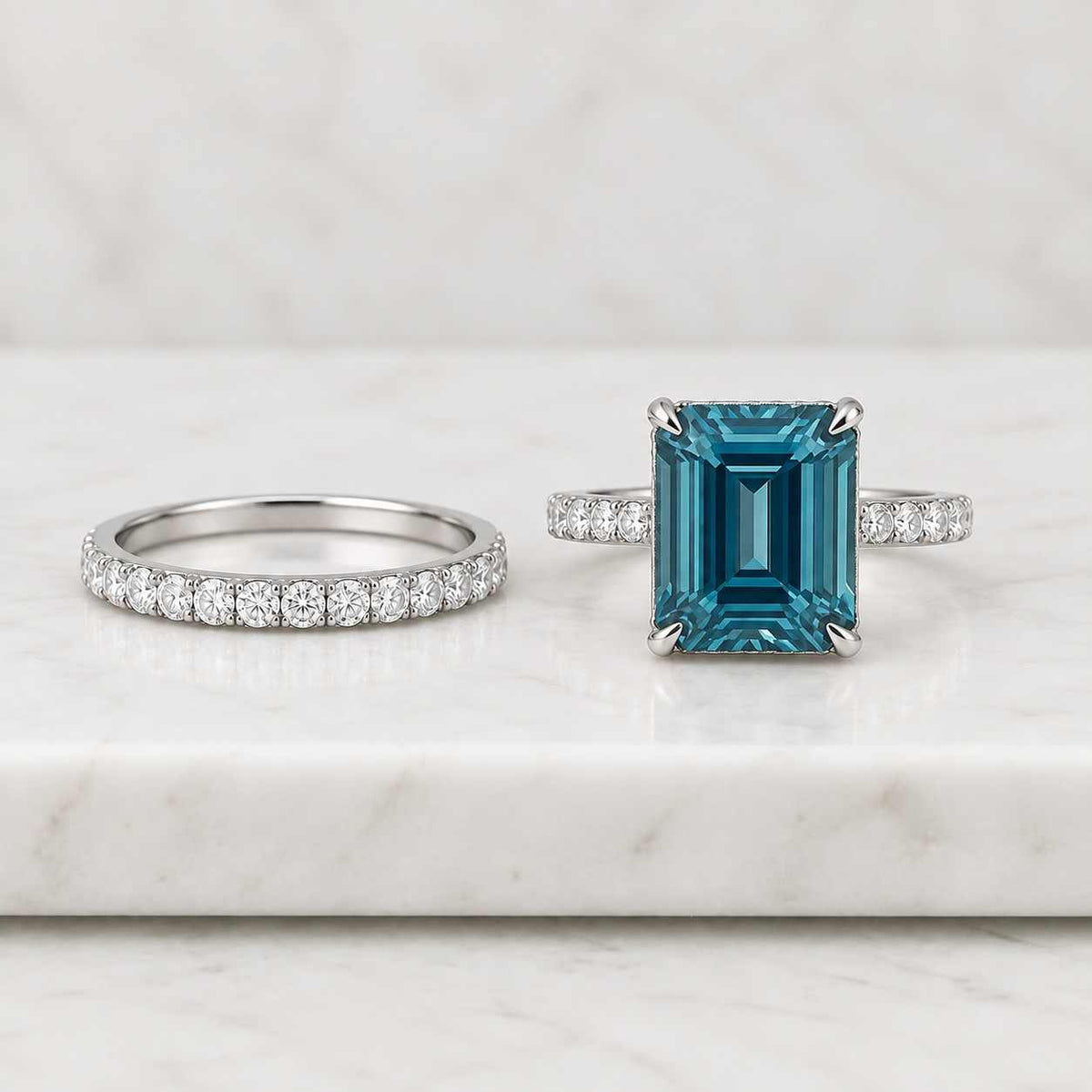Radiant Diamond Engagement Ring Three Stone Ring for Her Radiant Cut Lab Diamond Ring Trilogy Diamond Ring Genuine Diamond Anniversary Ring
