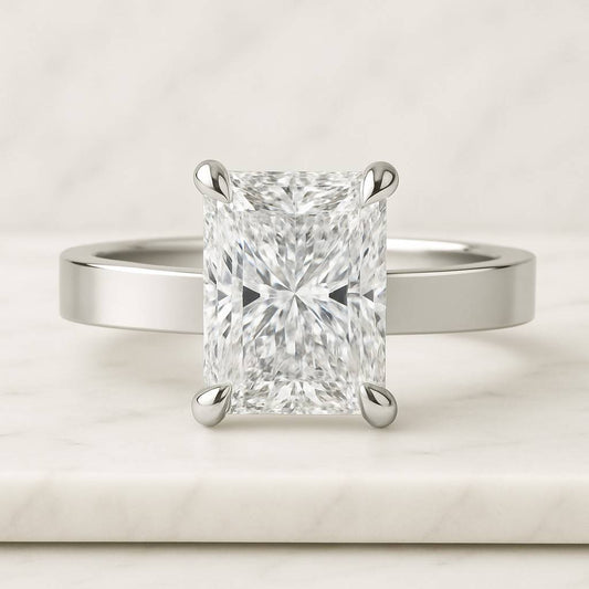Radiant Lab Grown Diamond Engagement Ring