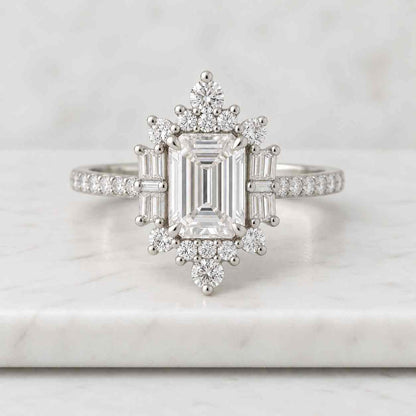 Radiant Solitaire Diamond Ring Lab Grown Diamond Engagement Ring Simple Diamond Ring for Women Solid Yellow Rose White Gold Ring & Platinum
