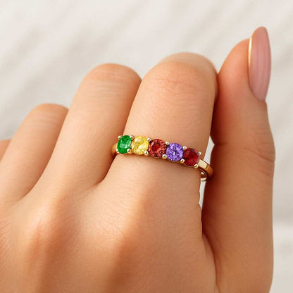 Multi Sapphire Full Eternity Band 14k Solid Gold Colorful Engagement Ring Rainbow Ring Bridal Ring Gift For Her