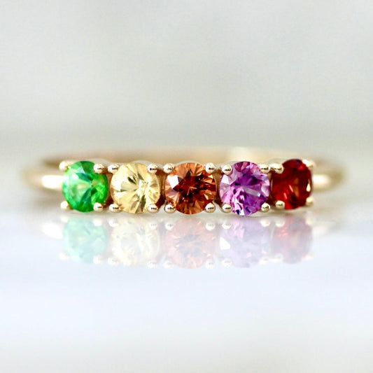 Rainbow Colored Gemstone Ring