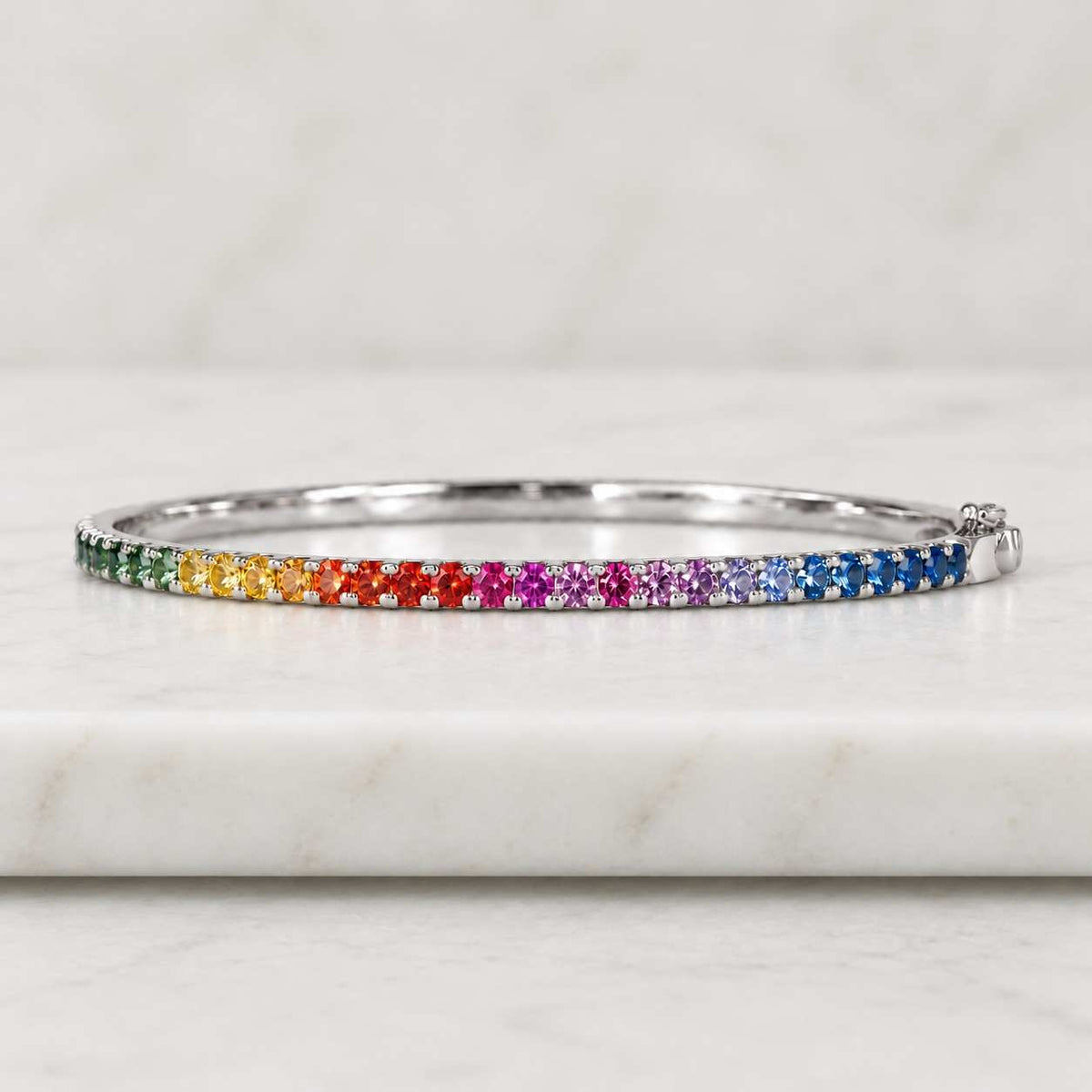 rainbow sapphire 14k gold bracelet, sterling silver gemstone jewelry
