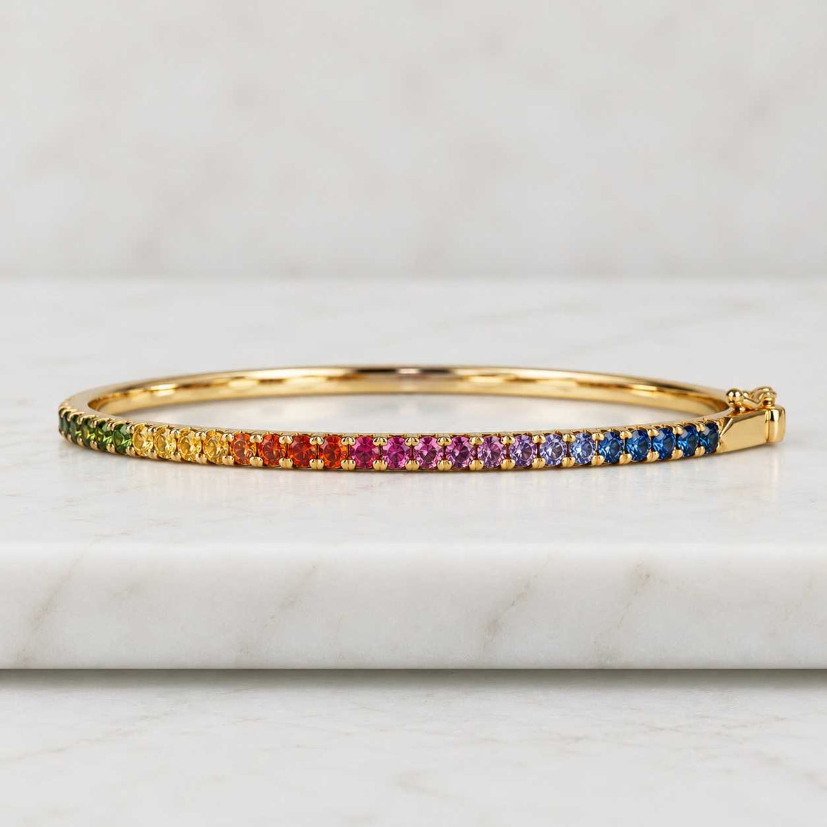 Rainbow Sapphire Station Bracelet, Solid Gold Pear Shape Bracelet, Dainty Gemstone By The Yard, Colorful Everyday Jewelry, Orinthiel
