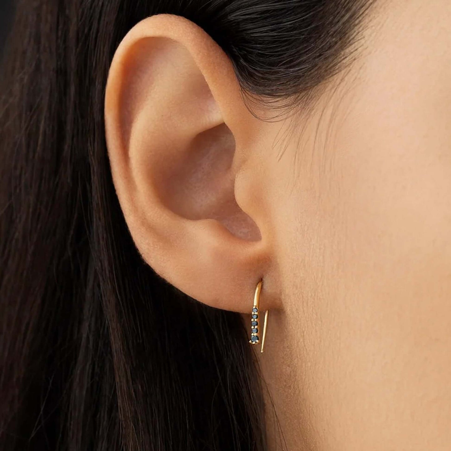Raw Diamond Threaders in Gold