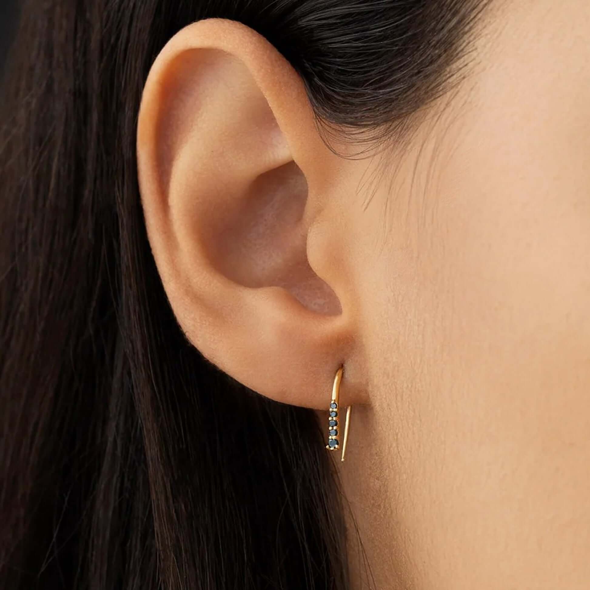 Raw Diamond Threaders in Gold