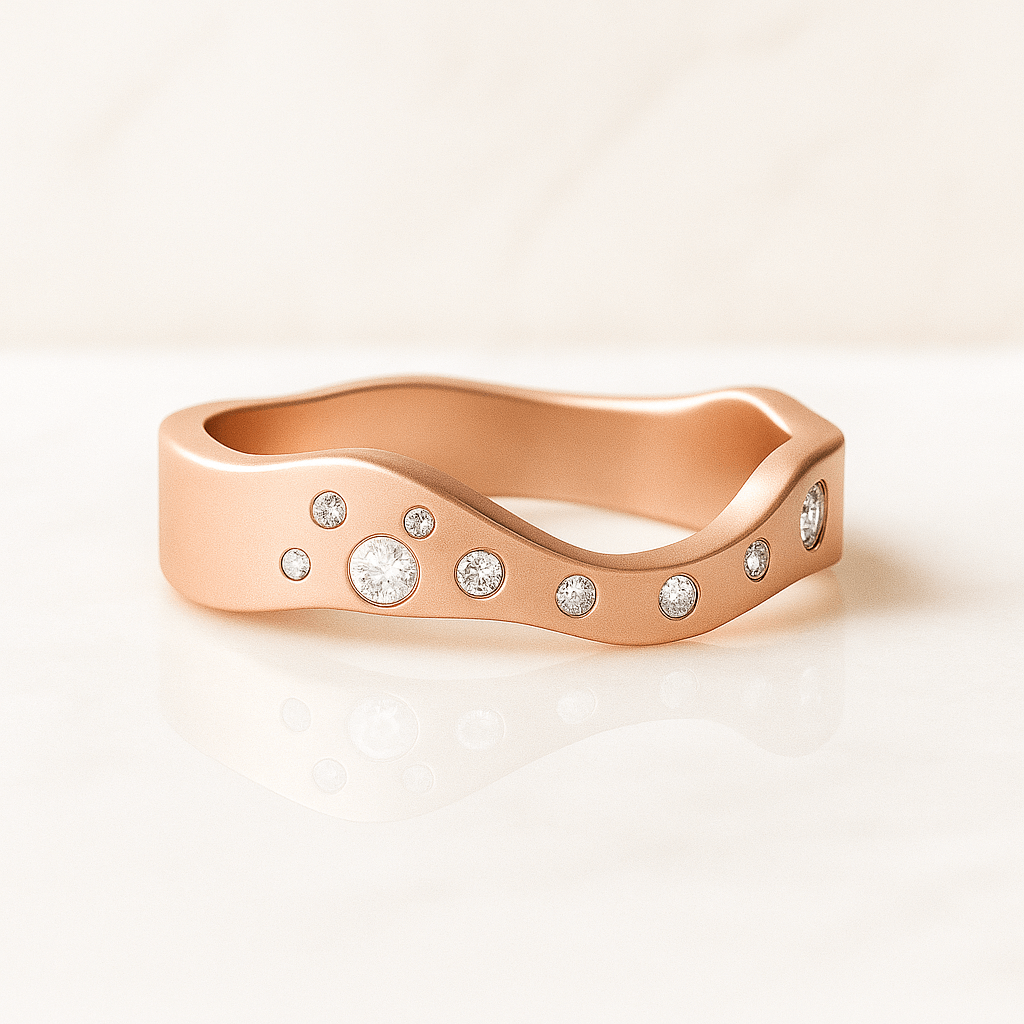 Open Gap Stacking Diamond Ring Adjustable Diamond Engagement Ring