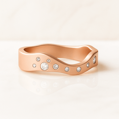 Open Gap Stacking Diamond Ring Adjustable Diamond Engagement Ring