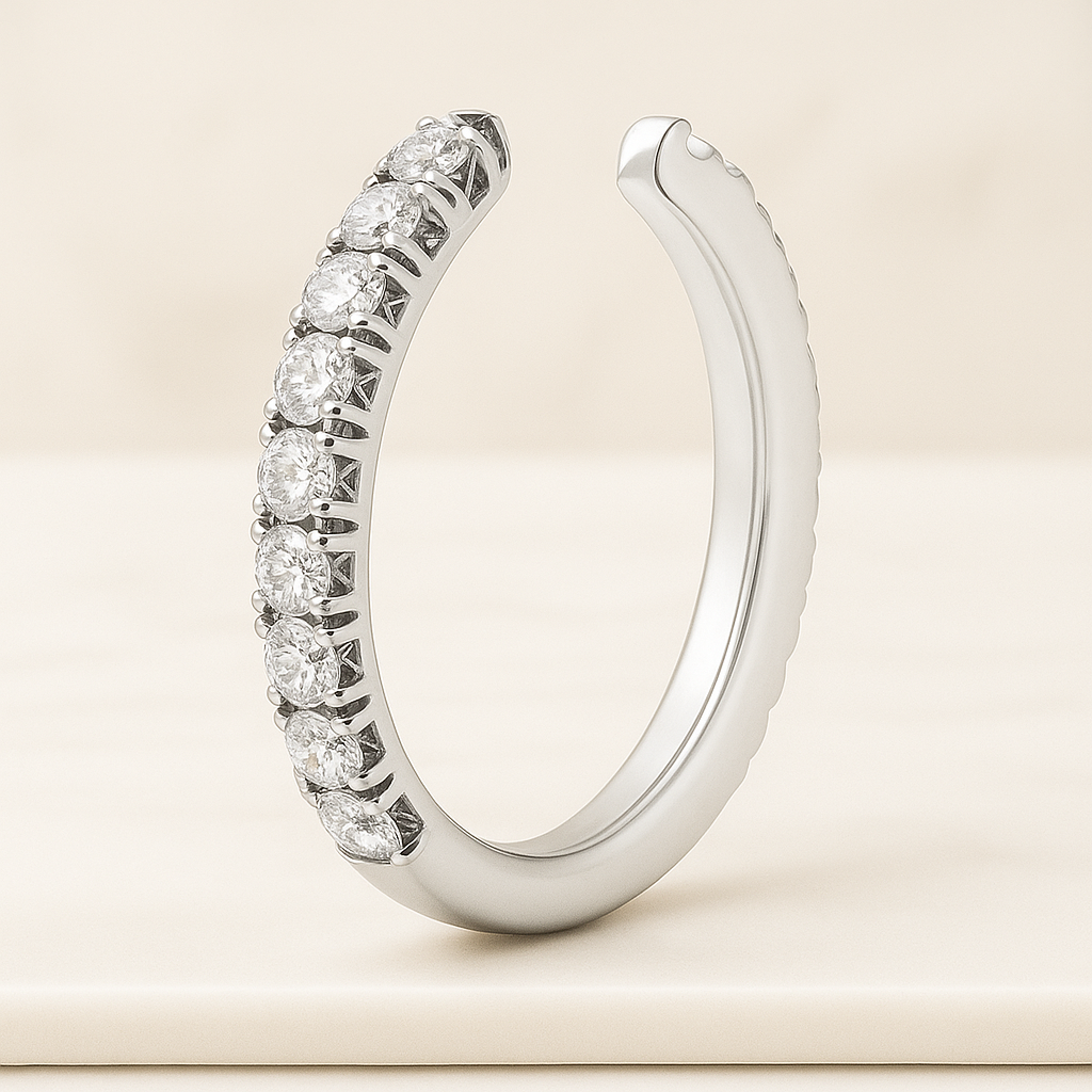 Open Cuff Diamond Band For Her