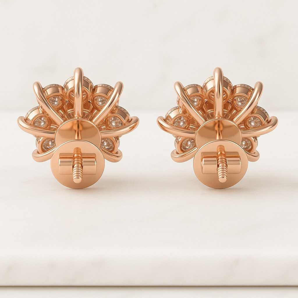 Real Lab Grown Diamond Earrings Bridal Earrings for Her Eaveryday Round Diamond Earrings