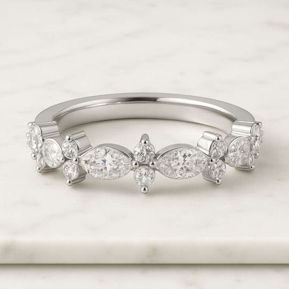 Diamond Wedding Ring Marquise Stackable Ring for Engagement Ring