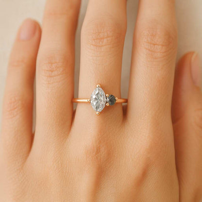 Real Lab Grown Diamond Stackable Band for Women Round Cut Lab Grown Diamond Band Marquise Wedding Band Half Eternity Band 